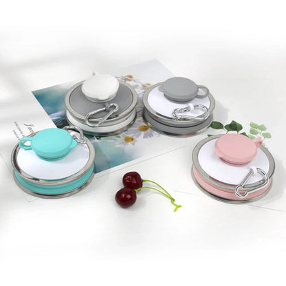 Copo Dobrável de Silicone com Tampa