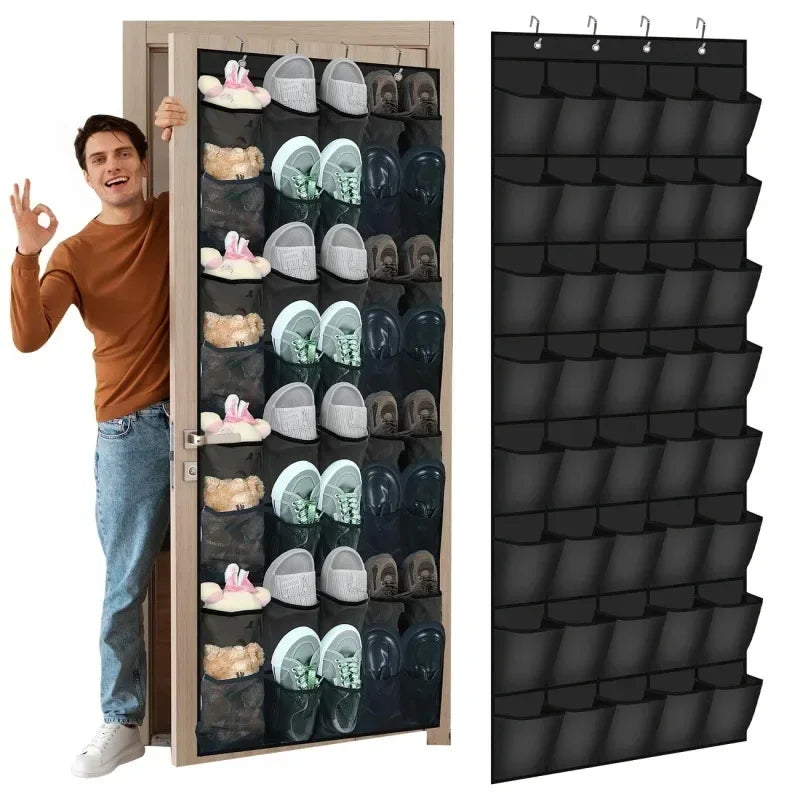 Sapateira de porta com 14, 24 ou 40 bolsos de tela