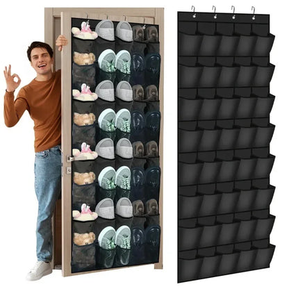 Sapateira de porta com 14, 24 ou 40 bolsos de tela