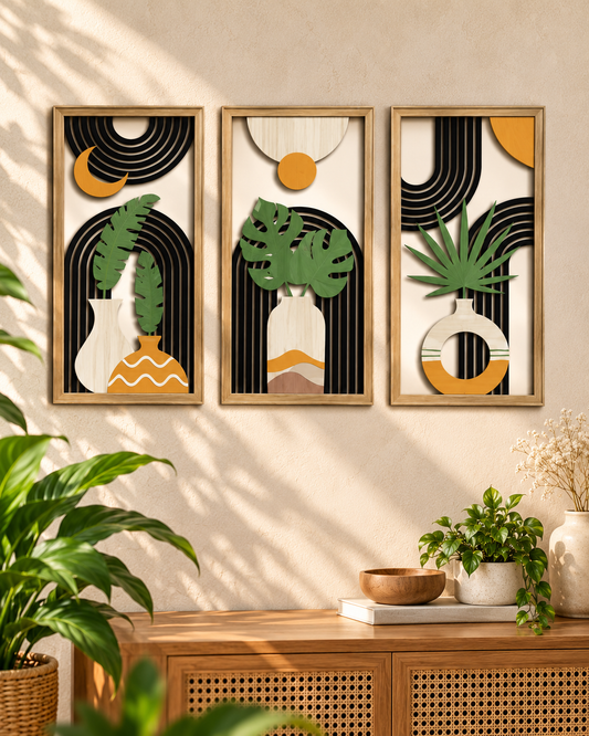 3 Quadros de Parede Boho