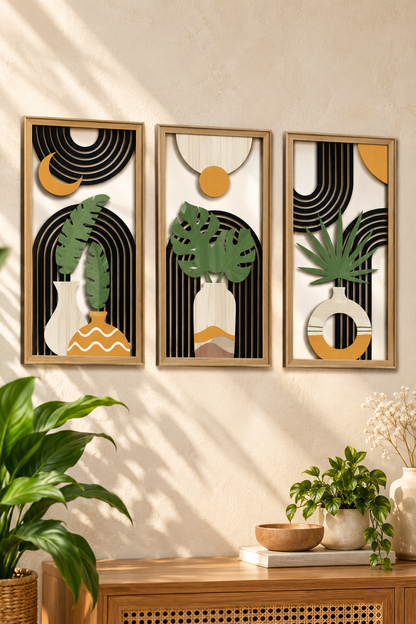 3 Boho Wall Art Pieces